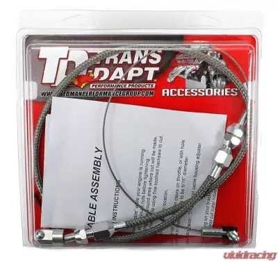 Trans-Dapt Performance THROTTLE CABLE with HOUSING; 24 in. LONG- STAINLESS STEEL - 8988