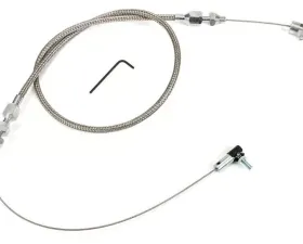 Trans-Dapt Performance THROTTLE CABLE with HOUSING; 24 in. LONG- STAINLESS STEEL