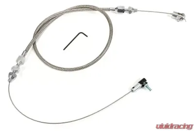 Trans-Dapt Performance THROTTLE CABLE with HOUSING; 24 in. LONG- STAINLESS STEEL - 8988