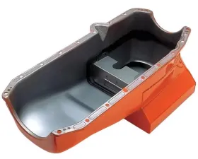 Trans-Dapt Performance 1980-85 Chevy 283-350 STREET/STRIP Oil Pan (7 Qt); 8-1/4 in. Deep- ORANGE Chevrolet