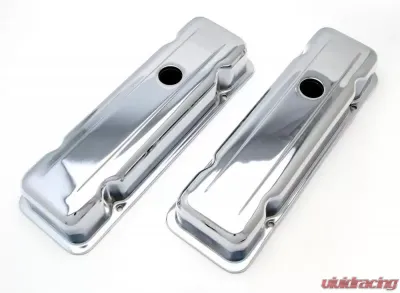 Trans-Dapt Performance TRADITIONAL Design Valve Covers; SHORT; 1980-1984 Chevy 229 90deg V6-CHROME Chevrolet 3.8L V6 - 9039