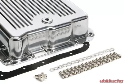Trans-Dapt Performance POLISHED ALUMINUM TRANSMISSION PAN; FINNED; GM 700R4 & 4L60 - 9107
