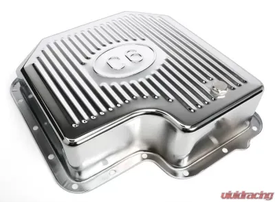 Trans-Dapt Performance CHROME STEEL EXTRA CAPACITY TRANSMISSION PAN; FINNED; FORD C6 - 9109