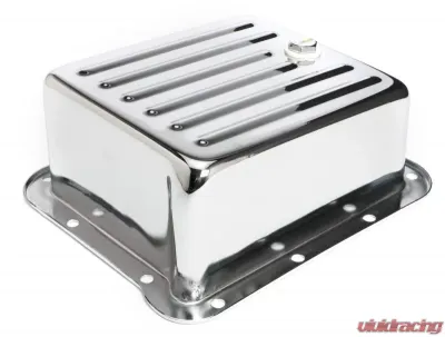 Trans-Dapt Performance CHROME STEEL EXTRA CAPACITY TRANSMISSION PAN; FINNED; FORD C4 - 9110