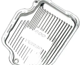 Trans-Dapt Performance TH400-CHROME Transmission Pan; Stock Capacity; Stock Depth; FINNED Bottom