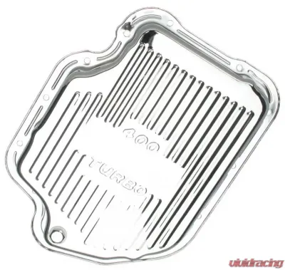Trans-Dapt Performance TH400-CHROME Transmission Pan; Stock Capacity; Stock Depth; FINNED Bottom - 9121