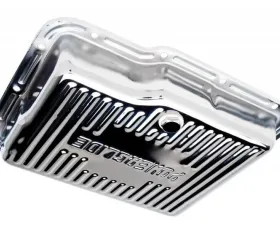 Trans-Dapt Performance POWERGLIDE-CHROME Transmission Pan; Stock Capacity; Stock Depth; FINNED Bottom