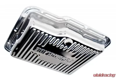 Trans-Dapt Performance POWERGLIDE-CHROME Transmission Pan; Stock Capacity; Stock Depth; FINNED Bottom - 9124