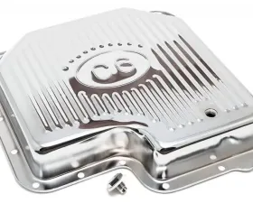 Trans-Dapt Performance FORD C-6-CHROME Transmission Pan; Stock Capacity; Stock Depth; FINNED Bottom