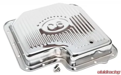 Trans-Dapt Performance FORD C-6-CHROME Transmission Pan; Stock Capacity; Stock Depth; FINNED Bottom - 9125