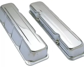 Trans-Dapt Performance TRADITIONAL Design Valve Covers; SHORT; AMC 304, 360, 390, 401-CHROME