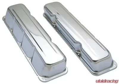 Trans-Dapt Performance TRADITIONAL Design Valve Covers; SHORT; AMC 304, 360, 390, 401-CHROME - 9174