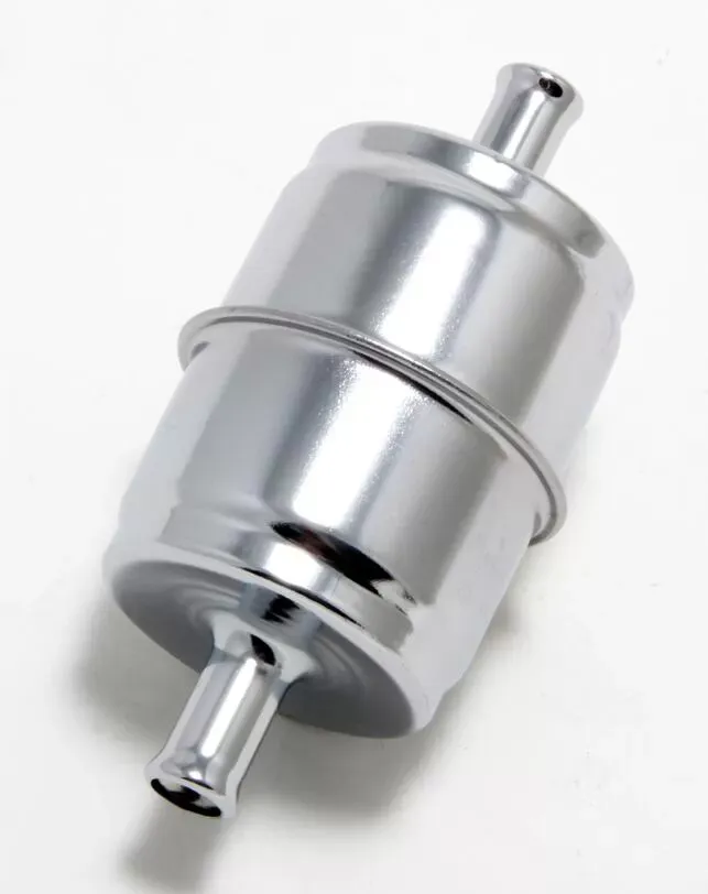 Trans-Dapt Performance 3/8 in. DISPOSABLE FUEL FILTER-CHROME (not for fuel injection) - 9177