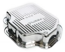 Trans-Dapt Performance TH400-CHROME Transmission Pan; Extra Capacity (+1.5 Qt); 3 in. Depth; FINNED