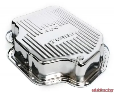 Trans-Dapt Performance TH400-CHROME Transmission Pan; Extra Capacity (+1.5 Qt); 3 in. Depth; FINNED - 9197