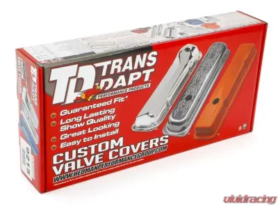 Trans-Dapt Performance TRADITIONAL Design Valve Covers; TALL; 58-86 SB Chevy; WITH Baffles-CHROME Chevrolet - 9215