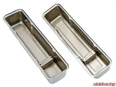 Trans-Dapt Performance TRADITIONAL Design Valve Covers; TALL; 58-86 SB Chevy; WITH Baffles-CHROME Chevrolet - 9215