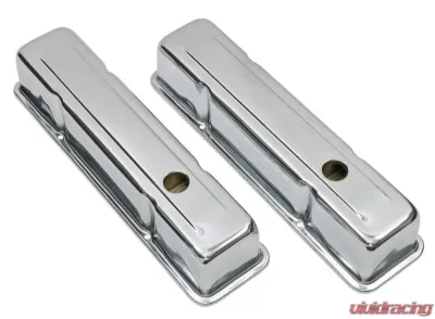 Trans-Dapt Performance TRADITIONAL Design Valve Covers; TALL; 58-86 SB Chevy; WITH Baffles-CHROME Chevrolet - 9215