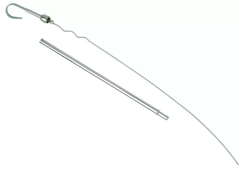 Trans-Dapt Performance 21 in. Long, OEM Replacement CHROME Oil Pan Dipstick; Chrysler 318-340-360 - 9224