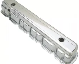 Trans-Dapt Performance TRADITIONAL Design Valve Covers; SHORT; Chevy 194, 230, 250, 292 L6-CHROME