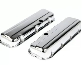 Trans-Dapt Performance TRADITIONAL Design Valve Covers; SHORT; 1965-2000 BB Chevy 396-502-CHROME Chevrolet