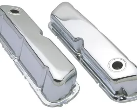Trans-Dapt Performance TRADITIONAL Design Valve Covers; 1962-85 SB Ford 260, 289, 302-351W-CHROME