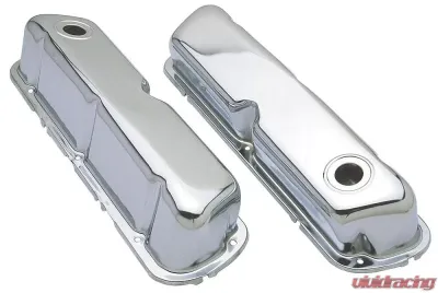 Trans-Dapt Performance TRADITIONAL Design Valve Covers; 1962-85 SB Ford 260, 289, 302-351W-CHROME - 9237
