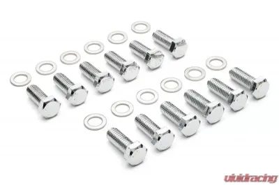 Trans-Dapt Performance INTAKE MANIFOLD BOLTS; 3/8 in.-16 X 1 in. Hex Head (12 bolts)-CHROME - 9265