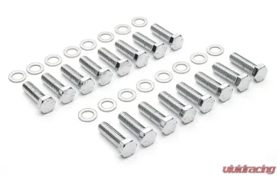 Trans-Dapt Performance INTAKE MANIFOLD BOLTS; 3/8 in.-16 X 1-1/4 in. Hex Head (16 bolts)-CHROME - 9266