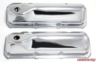 Trans-Dapt Performance TRADITIONAL Design Valve Covers; STOCK; FORD 351C, 351M, 400M, BOSS 302-CHROME - 9295