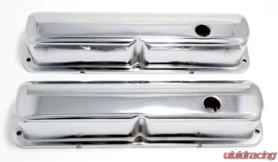 Trans-Dapt Performance TRADITIONAL Design Valve Covers; STOCK; FORD 352, 390, 406, 427, 428-CHROME - 9296