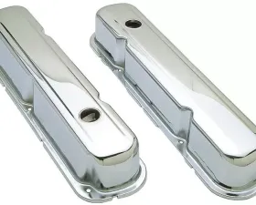 Trans-Dapt Performance TRADITIONAL Design Valve Covers; SHORT; CHRYSLER 318, 340, 360-CHROME