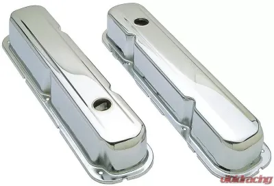 Trans-Dapt Performance TRADITIONAL Design Valve Covers; SHORT; CHRYSLER 318, 340, 360-CHROME - 9298