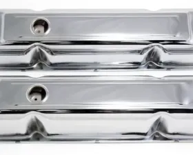 Trans-Dapt Performance TRADITIONAL Design Valve Covers; SHORT; CHRYSLER 383, 426, 440-CHROME