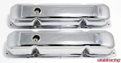 Trans-Dapt Performance TRADITIONAL Design Valve Covers; SHORT; CHRYSLER 383, 426, 440-CHROME - 9299