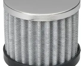 Trans-Dapt Performance 3 in. Tall PUSH-IN Style Breather; Cotton Filter Element; 1-1/4 in. Hole-CHROME