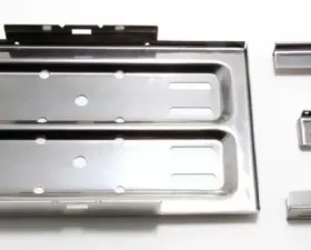 Trans-Dapt Performance 7-1/2 in. x 13-1/4 in. Battery Tray and Hold-Down-CHROME