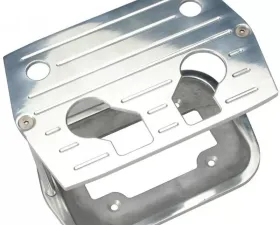 Trans-Dapt Performance Optima BLUE/YELLOW/RED TOP Battery Tray; PINSTRIPED(ball-milled)- ALUMINUM