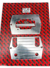 Trans-Dapt Performance Optima RED TOP (4 post) Battery Tray; PINSTRIPED (ball-milled)-Billet ALUMINUM                                     - 9327 - Image 3