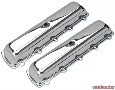 Trans-Dapt Performance TRADITIONAL Design Valve Covers; SHORT; 1964-1988 SB OLDS 330-455-CHROME - 9381