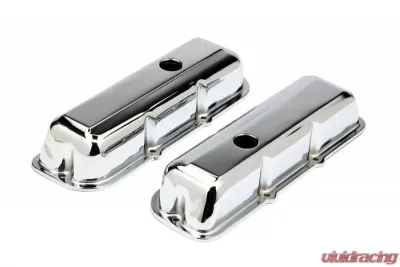 Trans-Dapt Performance TRADITIONAL Design Valve Covers; SHORT; 1980-1989 Chevy 2.8L V6-CHROME Chevrolet 2.8L V6 - 9390