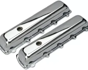 Trans-Dapt Performance TRADITIONAL Design Valve Covers; SHORT; 1964-1988 OLDS 330-455-CHROME