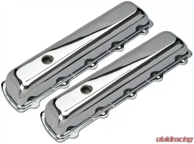 Trans-Dapt Performance TRADITIONAL Design Valve Covers; SHORT; 1964-1988 OLDS 330-455-CHROME - 9391