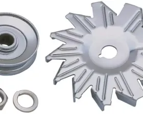Trans-Dapt Performance Alternator Fan/Pulley Kit; Single Groove; GM and Ford (pass. cars only)-CHROME