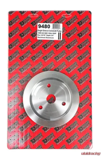 Trans-Dapt Performance CRANKSHAFT Pulley; 1 Groove; CHEVROLET 283-350; SHORT W/P- Mach. ALUMINUM Chevrolet - 9480