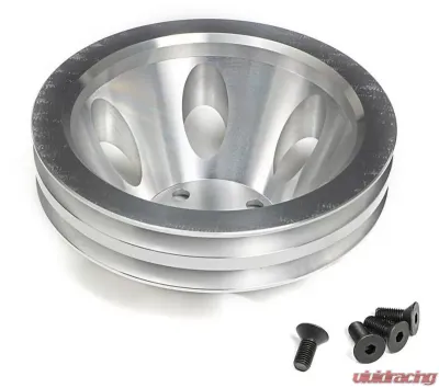 Trans-Dapt Performance WATER PUMP Pulley; 2 Groove; 69-85 CHEVROLET 283-350; LONG W/P- Mach. ALUMINUM Chevrolet - 9483