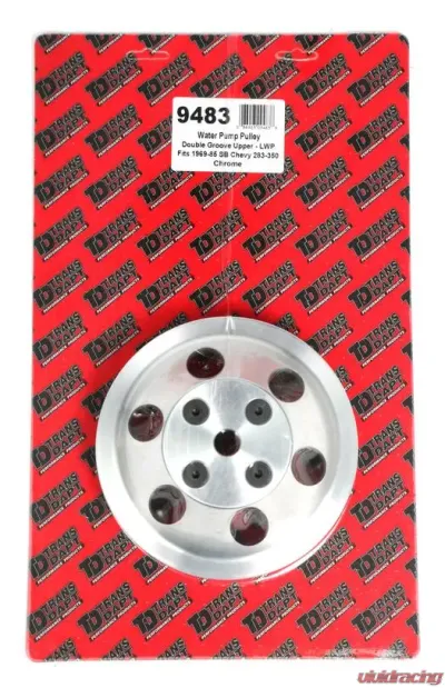 Trans-Dapt Performance WATER PUMP Pulley; 2 Groove; 69-85 CHEVROLET 283-350; LONG W/P- Mach. ALUMINUM Chevrolet - 9483