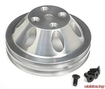 Trans-Dapt Performance WATER PUMP Pulley; 2 Groove; 69-85 CHEVROLET 283-350; LONG W/P- Mach. ALUMINUM Chevrolet - 9483