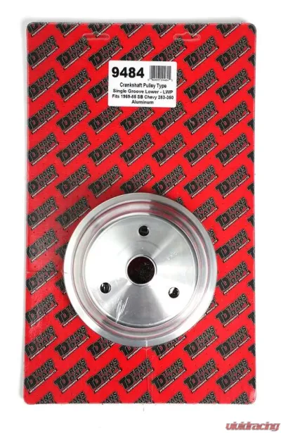 Trans-Dapt Performance CRANKSHAFT Pulley; 1 Groove; CHEVROLET 283-350;LONG W/P-Machined ALUMINUM Chevrolet - 9484