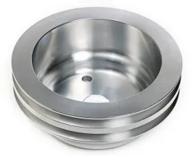 Trans-Dapt Performance CRANKSHAFT Pulley; 2 Groove; CHEVROLET 283-350;LONG W/P-Machined ALUMINUM Chevrolet